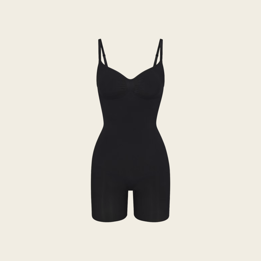 Butt enhancing mid thigh bodysuit