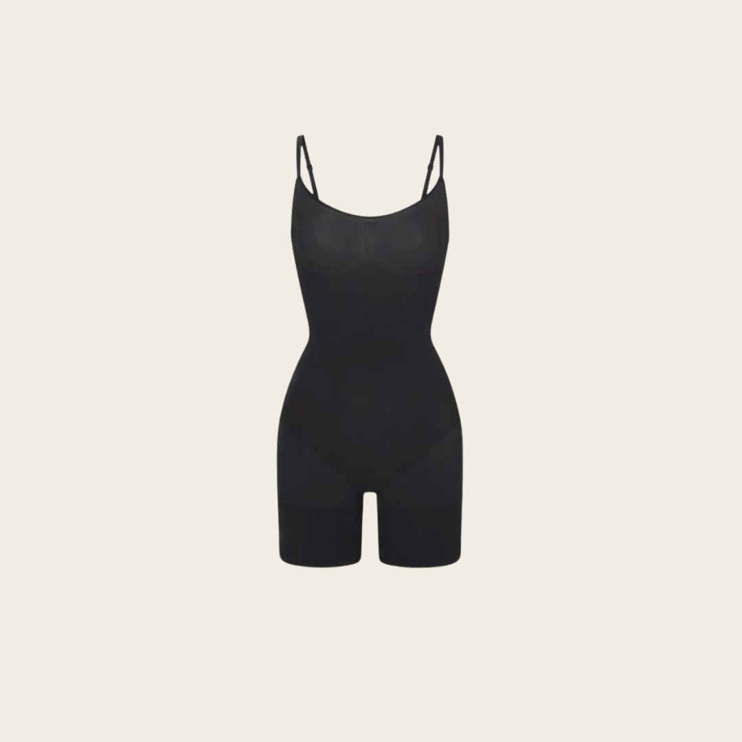 Butt enhancing mid thigh bodysuit